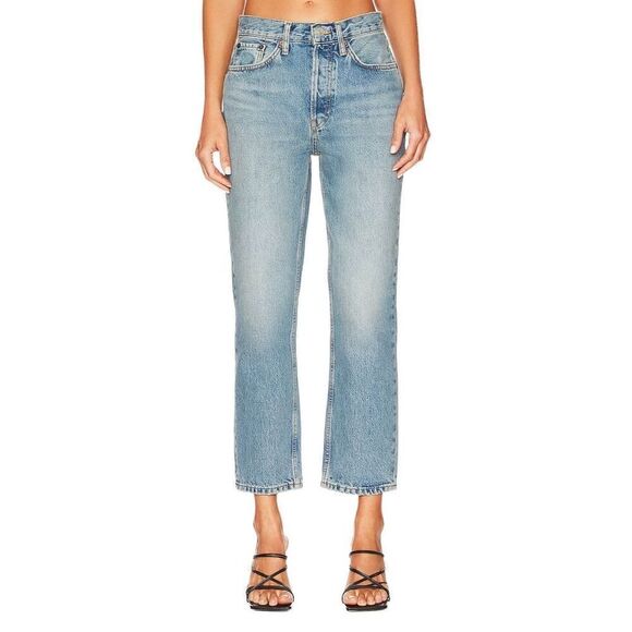RE/DONE 70's Stove Pipe Straight Leg Jeans in Cool Medium Blue - Picture 1 of 16